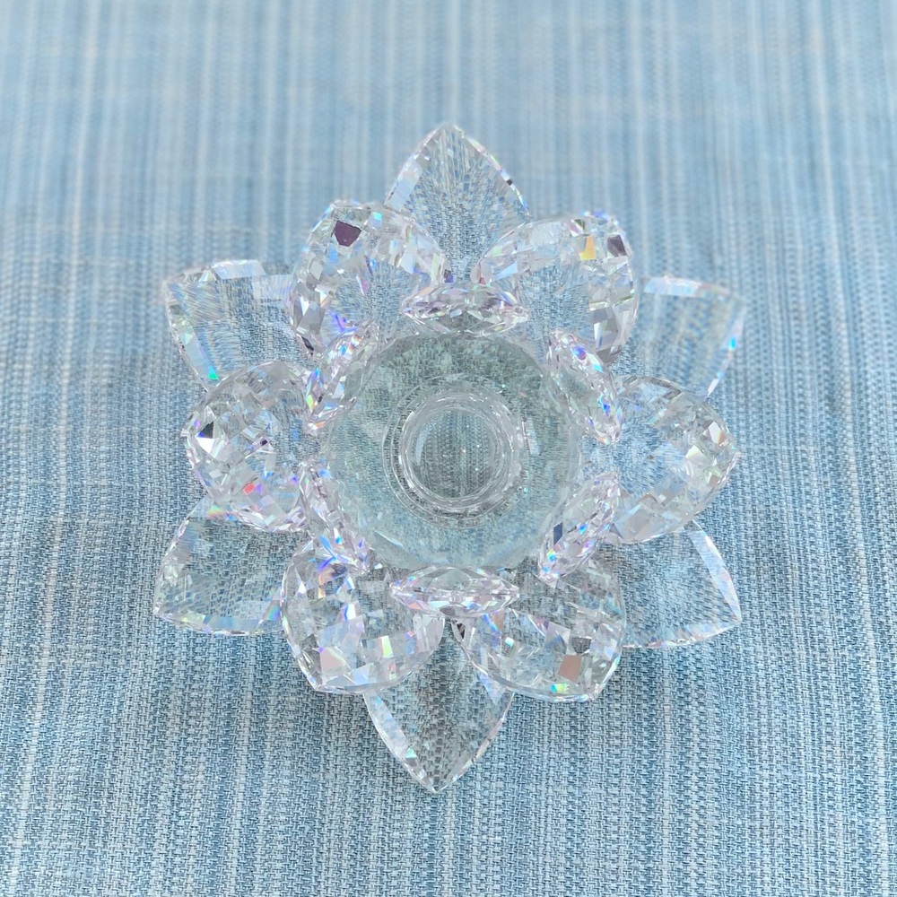Swarovski Crystal Large Waterlily Candleholder - Picture 2 of 11